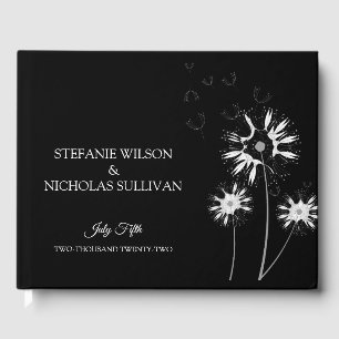 Minimale moderne zarte blumenmonogramm Hochzeit Gästebuch