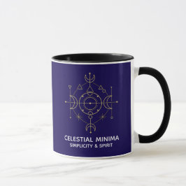 Minimale Mondsichel und Sonne in Linienkunst | Boh Tasse