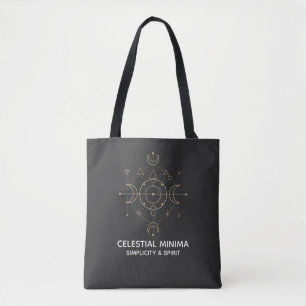 Minimale Mondsichel und Sonnenlinienkunst   Boho-S Tasche