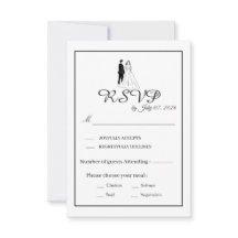 Minimale monochrome Hochzeits-RSVP-Karte