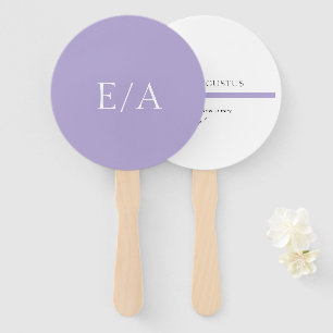 Minimale Monogram Digital Lavender Lila Wedding Fächer