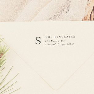 Minimale Monogram Elegant Family Rücksendeadresse Permastempel