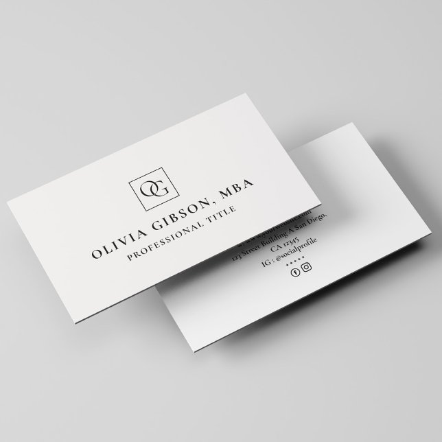 Minimale Monogram Logo Square Initials Beruflich Visitenkarte (Von Creator hochgeladen)