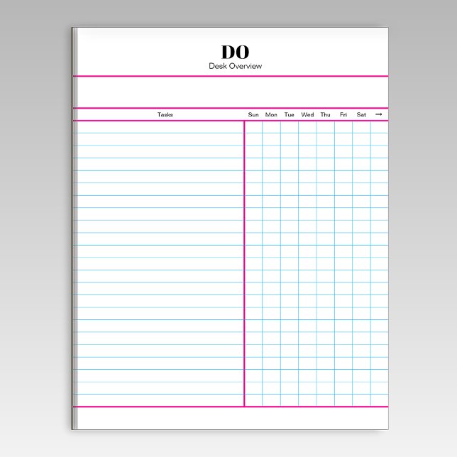 Minimale Monogramm-Anfangsbuchstaben-Wochen-Checkl Notizblock (Von Creator hochgeladen)