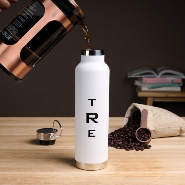 Minimale Monogramm auf Weiß Trinkflasche (Kaffee)