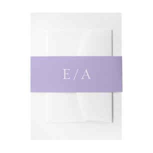 Minimale Monogramm-Digital-Lavendel-Purple-Hochzei Einladungsbanderole