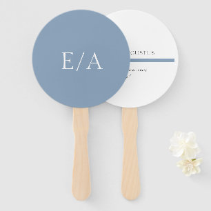Minimale Monogramm-Eleganz in Staubblau für die Ho Fächer