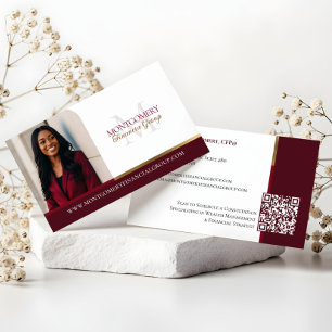 Minimale Monogramm Finanz-Experten-Foto Lux Visitenkarte