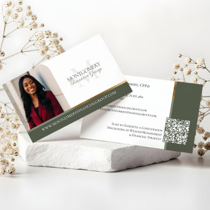Minimale Monogramm Finanz-Profi-Foto Lux Visitenkarte