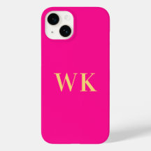 Minimale Monogramm-Initialen von Hot-Pink