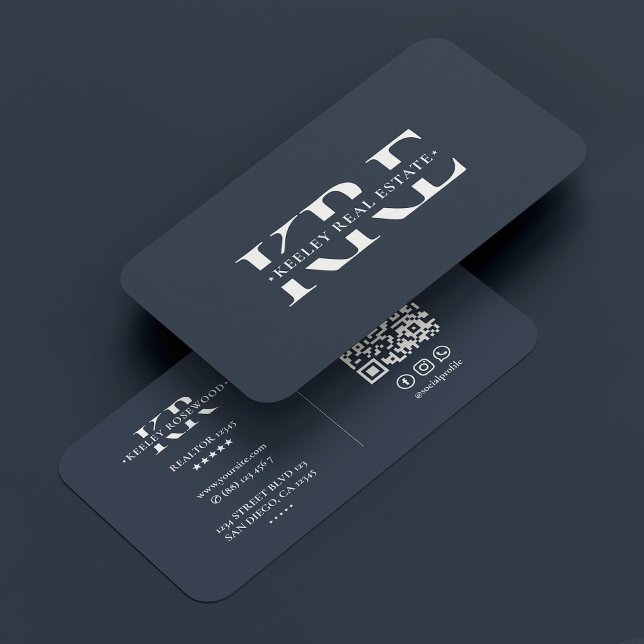 Minimale Monogramm-Kohle Moderne Beruflich Visitenkarte (Minimal Monogram Charcoal Modern Professional Business Card
)