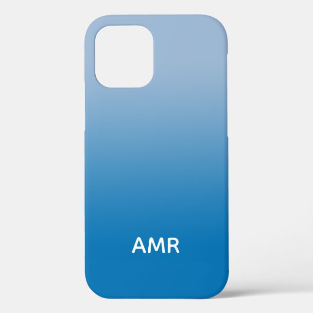Minimale monogramm Licht bis dunkelblaue Strahlung Case-Mate iPhone Hülle (Rückseite)