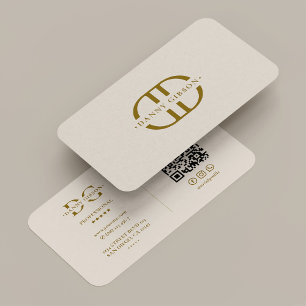 Minimale Monogramm-Logo-Initiale Sand Professionel Visitenkarte