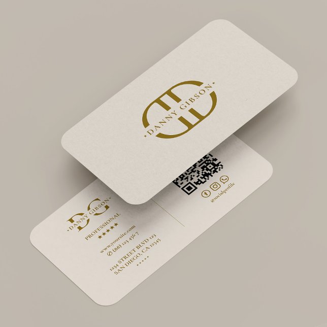 Minimale Monogramm-Logo-Initiale Sand Professionel Visitenkarte (Minimal Monogram Logo Initial Sand Professional Business Card
)