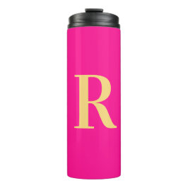 Minimale Monogramm Modernes Hot Pink Thermosbecher