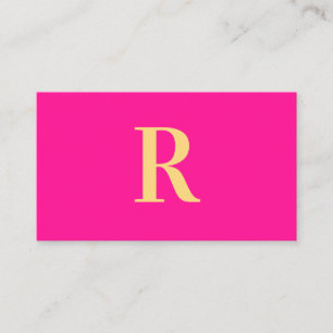 Minimale Monogramm Modernes Hot Pink Visitenkarte