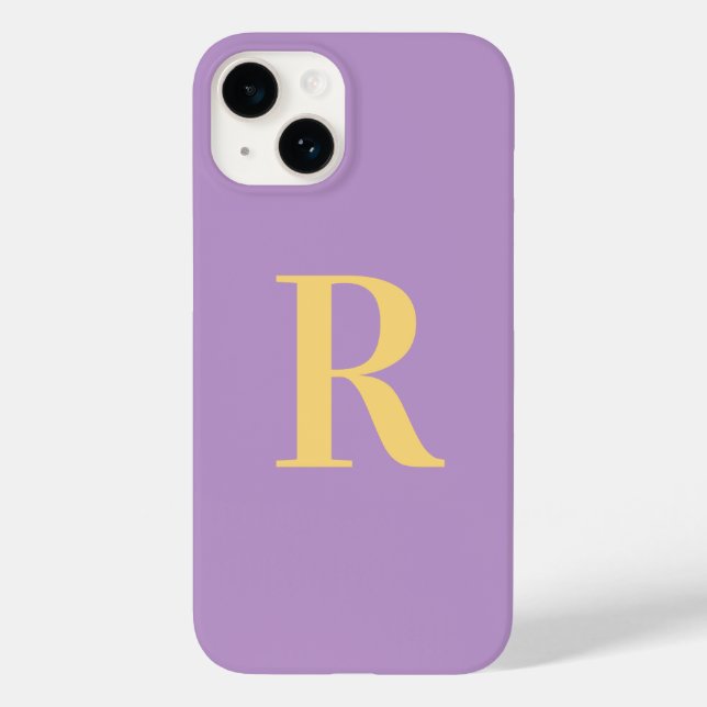 Minimale Monogramm Modernes Lila Lilac Case-Mate iPhone 14 Hülle (Rückseite)