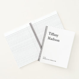 Minimale Monogramm-Schwarz-Weiß-Name Jahr benutzer Notizbuch