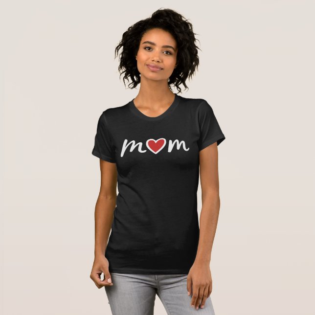 Minimale Mutter-Herz-Liebe-Design T-Shirt (Vorne ganz)