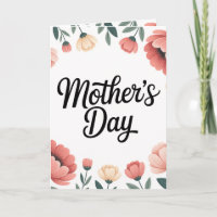 Minimale Muttertags-Grußkarte mit Blumenmotiv