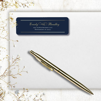 Minimale Navy-Hintergrund Weiß Gold Elegante Adres