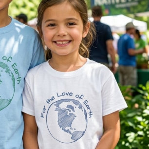 Minimale Öko Für die Liebe zur Erde Kinder Geschen T-Shirt