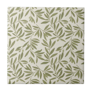 Minimale Olivenzweig-Muster Fliese