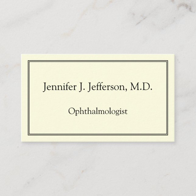 Minimale Ophthalmologe-Visitenkarte Visitenkarte (Vorderseite)