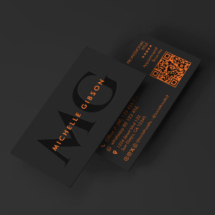 Minimale Orange-Schwarze Initialen Vernetzung Visitenkarte