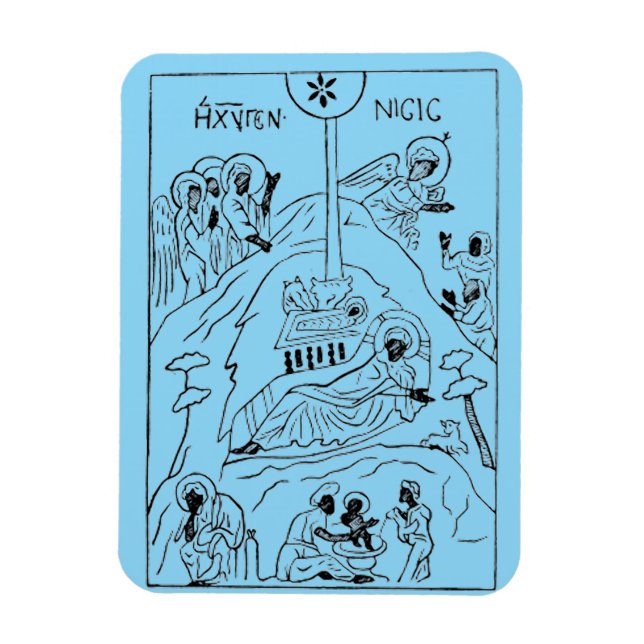 Minimale orthodoxe Weihnachtskrippe Magnet (Vertikal)
