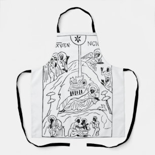 Minimale orthodoxe Weihnachtskrippe Schürze