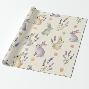 Minimale Ostern Hasen Pastell Frühling Muster Geschenkpapier