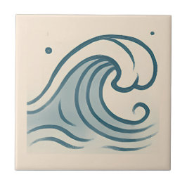 Minimale Ozeanwelle Art Tile Fliese