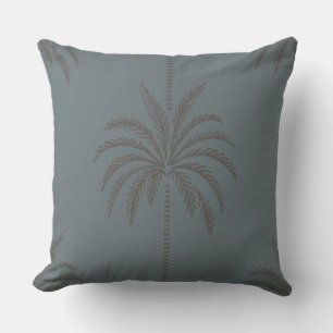 Minimale Palme Baum Muster Blau Grau Tropisch Kissen