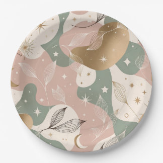 Minimale Pastell-Mystik-Design-Papierplatte Pappteller