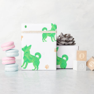 Minimale Pastellgrüne Chihuahua-Geschenkpapier Geschenkpapier