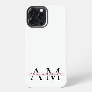 Minimale Pastellrosa Initiale & Personalisiert iPhone 13 Pro Max Hülle