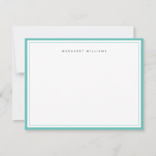 Minimale Personalisierte aquamarine Grenzmerkkarte Mitteilungskarte