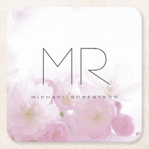 Minimale personalisierte Berufliche Monogramm Rechteckiger Pappuntersetzer
