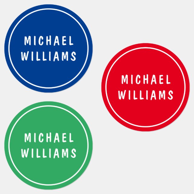 Minimale Personalisierte Boy Name Set Labels Etiketten (Gruppe)