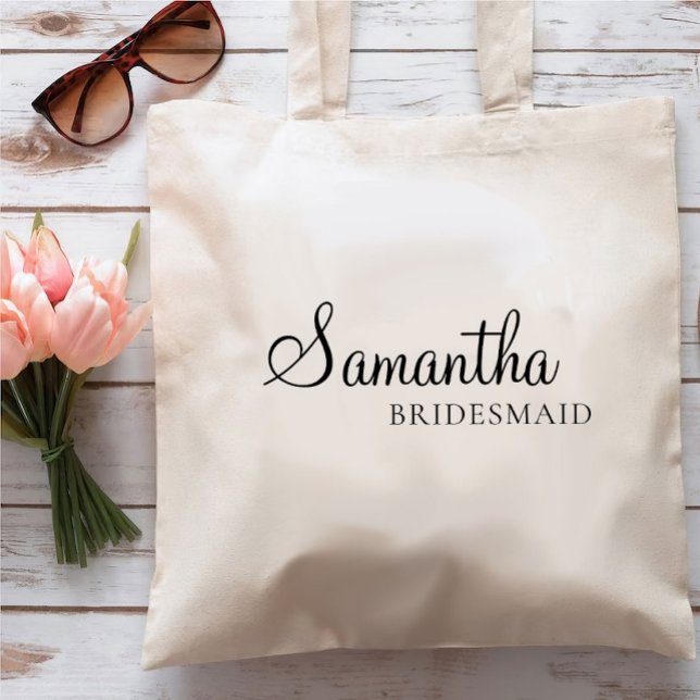 Minimale Personalisierte Bridesmaid, individuelle  Tragetasche (Von Creator hochgeladen)