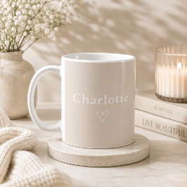 Minimale personalisierte Namens-Tasse Kaffeetasse