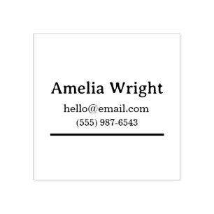 Minimale persönliche Adressstempel Name, E-Mail &  Gummistempel