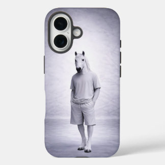 Minimale Pferde in lässiger moderner Kleidung iPhone 16 Hülle