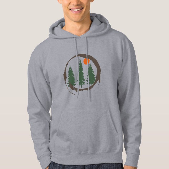 Minimale Pinienwälder Hoodie (Vorderseite)
