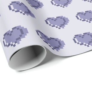 Minimale Pixel-Herzmuster Geschenkpapier
