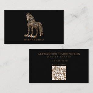 Minimale professionelle Herrenbarbier-Bronze-Musta Visitenkarte