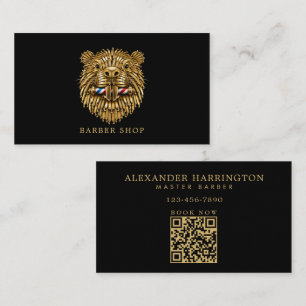 Minimale professionelle Herrenbarbier Golden Beave Visitenkarte