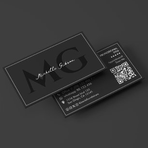 Minimale professionelle Initialen Schwarze Vernetz Visitenkarte