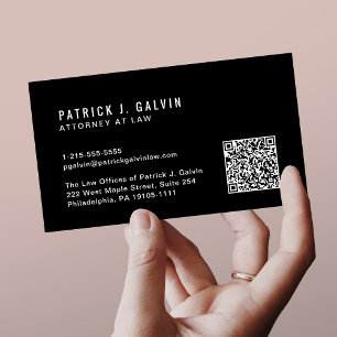 Minimale professionelle QR-Code-Schwarz Visitenkarte